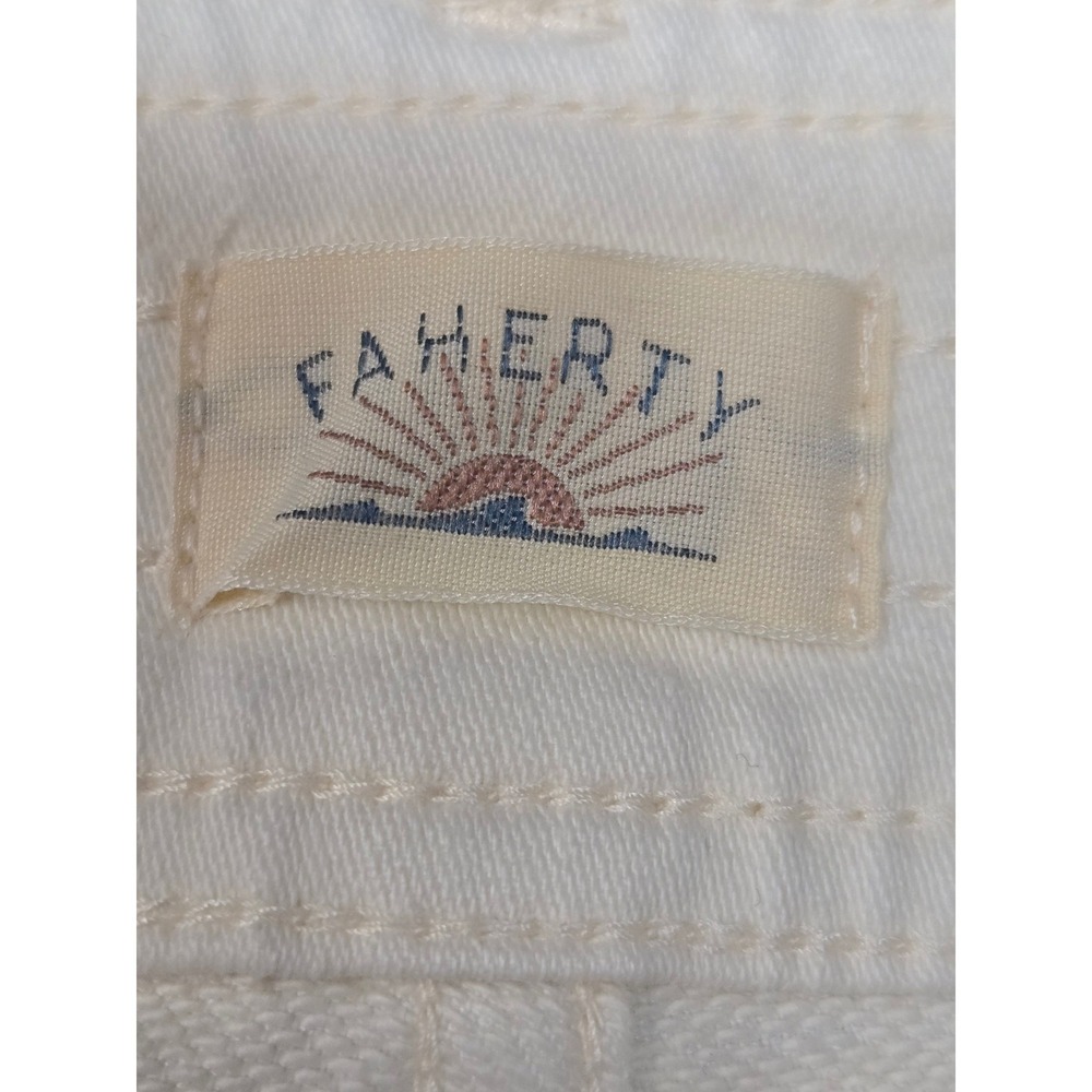 Faherty Harbor Wide Leg Pants Womens 30 Egret High Rise Double Button Stretch - Picture 7 of 13